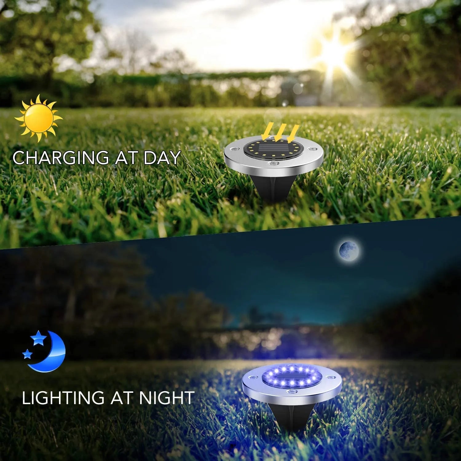 New Waterproof Solar Powered Garden Lights